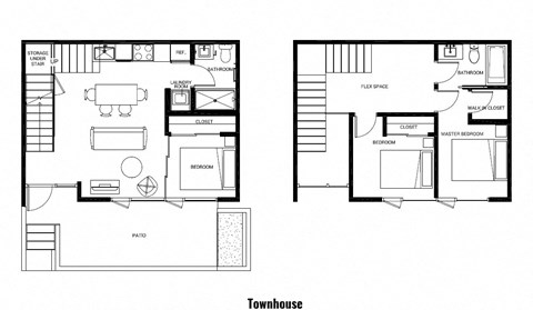 two floor plan of a house with two different views of it